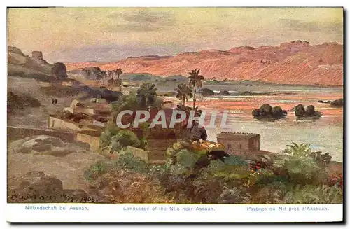 Cartes postales Egypte Egypt Paysage du Nil pres d'Assouan