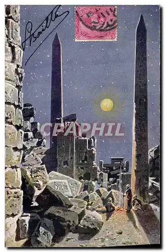 Cartes postales Egypte Egypt Les obelisques de Karnak