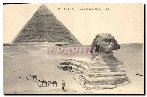 Cartes postales Egypte Egypt Pyramid and Sphinx