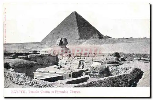 Ansichtskarte AK Egypte Egypt Temple Chafra et Pyramide Cheops