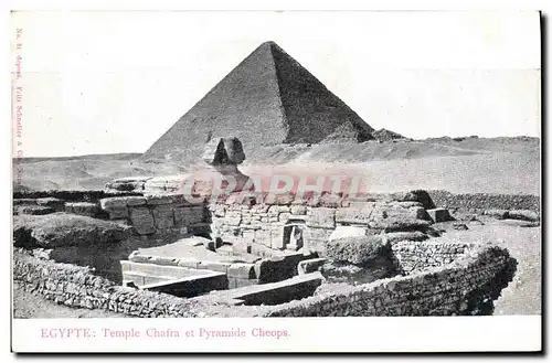 Cartes postales Egypte Egypt Temple Chafra et Pyramide Cheops