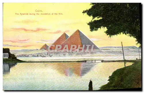 Ansichtskarte AK Egypte Egypt Cairo The Pyramids during the inundation of the Nile