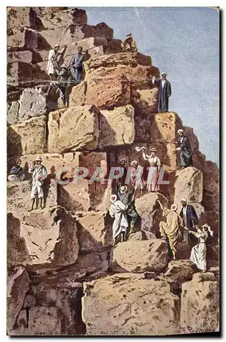 Cartes postales Egypte Egypt Ascension de la Grande Pyramide