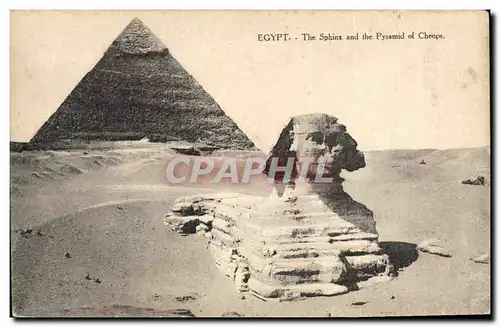 Ansichtskarte AK Egypte Egypt The sphinx and the Pyramid of Cheops