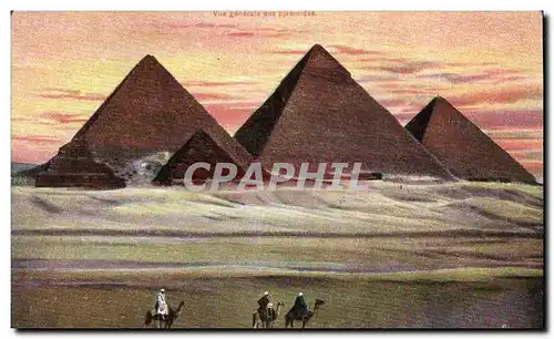 Ansichtskarte AK Egypte Egypt Vue generale des Pyramides