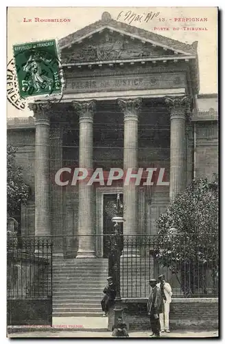 Cartes postales Palais de justice Perpignan Porte du Tribunal