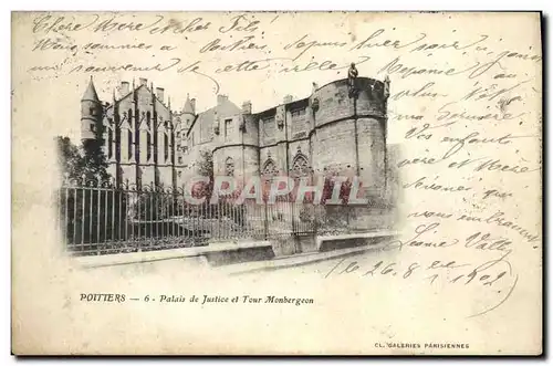 Cartes postales Palais de justice et Tour Monbergeon Poitiers