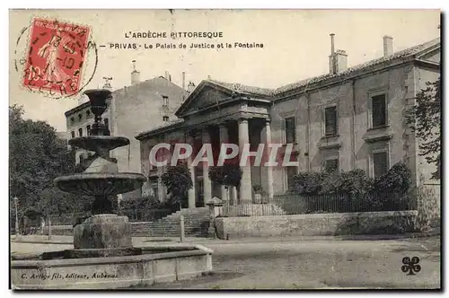 Cartes postales Palais de justice Privas Fontaine