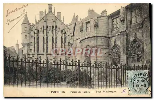 Cartes postales Palais de justice Poitiers Tour Maubergon