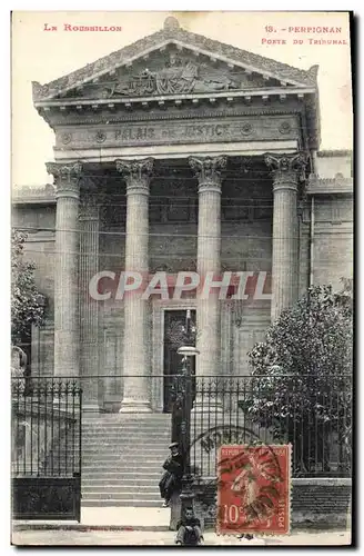 Ansichtskarte AK Palais de justice Perpignan Porte du tribunal