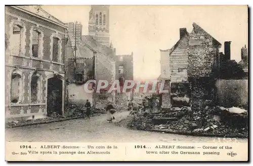 Cartes postales Militaria Albert Un coin de la ville apres le passage des Allemands