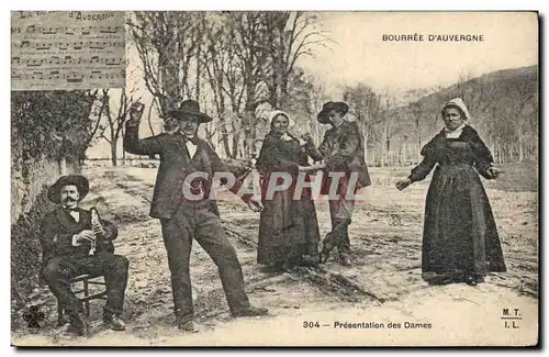 Cartes postales Folklore Auvergne Presentation des dames La Bourree