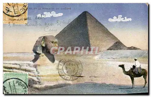 Ansichtskarte AK CARTE MAXIMUM Egypte Egypt Sphinx Pyramide de Cheops