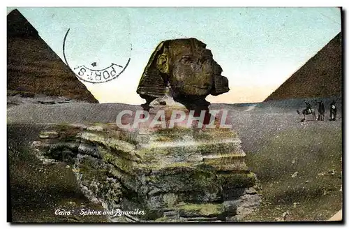 Ansichtskarte AK Egypte Egypt Cairo Sphinx and Pyramids