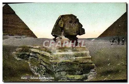 Ansichtskarte AK Egypte Egypt Cairo Sphinx and Pyramids