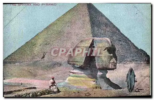 Cartes postales Egypte Egypt The sphynx and pyramid