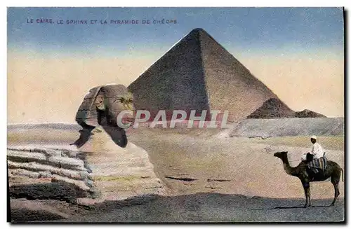 Ansichtskarte AK Egypte Egypt Le Caire Le sphinx et la pyramide de Cheops