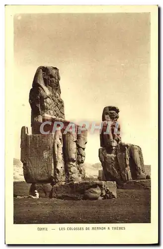 Ansichtskarte AK Egypte Egypt Les colosses de Mennon a Thebes