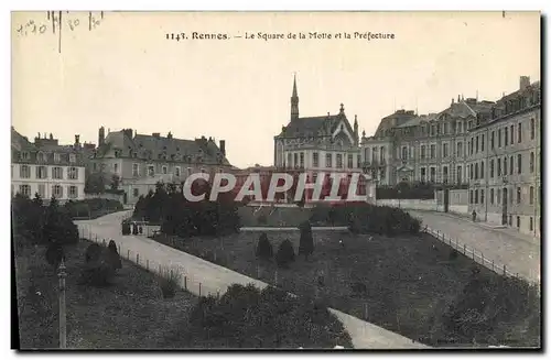 Cartes postales Rennes Le square de la Motte et la Prefecture