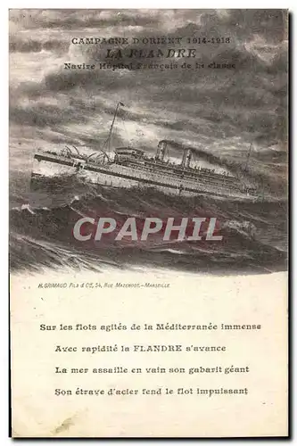 Ansichtskarte AK Bateau de guerre La Flandre Navire Hopital Francais de 1er classe