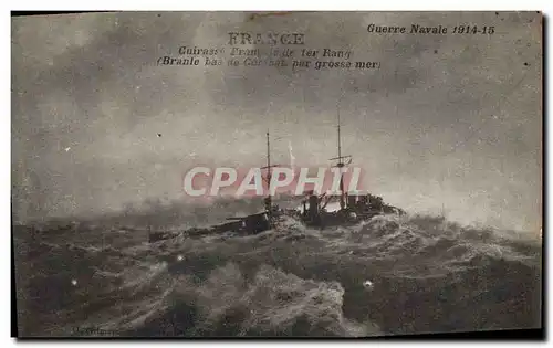 Ansichtskarte AK Bateau de guerre France Cuirasse Francais de 1er rang Branle bas de combat en pleine mer