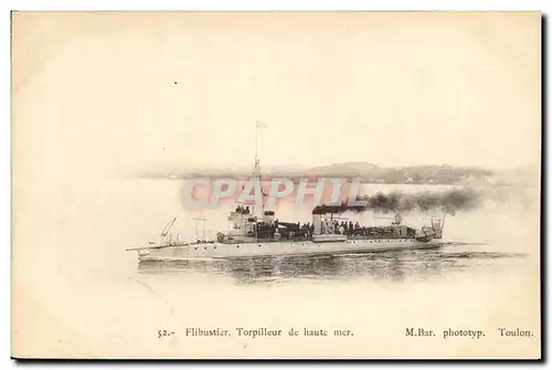 Ansichtskarte AK Bateau de guerre Flibustier Torpilleur de haute mer