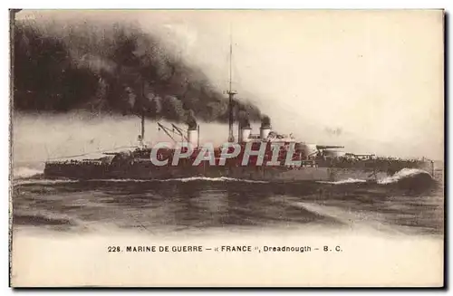 Ansichtskarte AK Bateau de guerre France Dreadnought