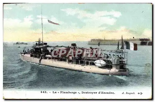 Ansichtskarte AK Bateau de guerre La Flamberge Destroyer d'escadre