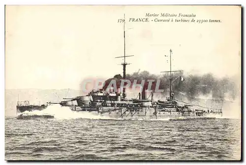 Ansichtskarte AK Bateau de guerre France Cuirasse a turbines