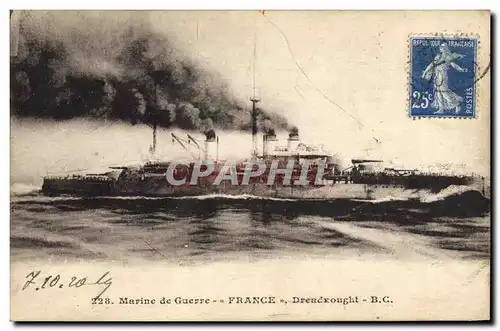 Ansichtskarte AK Bateau de guerre France Dreadnought