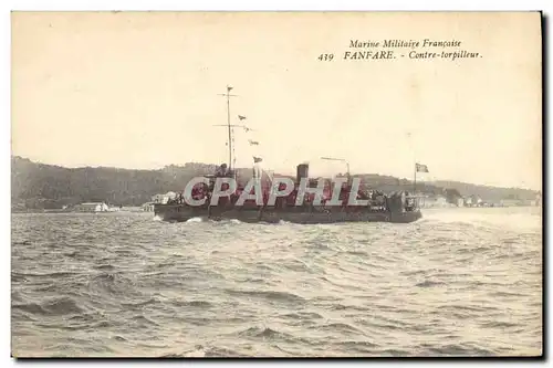 Ansichtskarte AK Bateau de guerre Fanfare Contre torpilleur