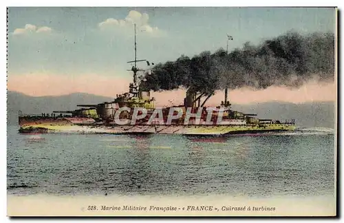 Cartes postales Bateau de guerre France Cuirasse a turbines