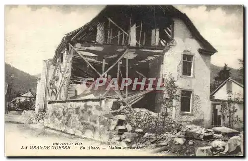 Cartes postales Militaria En Alsace Maison bombardee