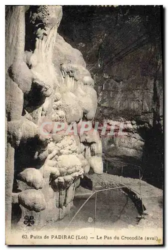 Cartes postales Grotte Grottes Puits de Padirac Le pas du crocodile Aval