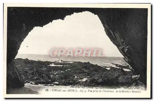 Ansichtskarte AK Grotte Grottes Piriac sur Mer Vue prise de l'interieur de la grotte a Madame