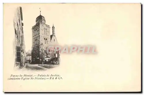 Cartes postales Paray le Monial Palais de Justice Ancienne eglise ST Nicolas