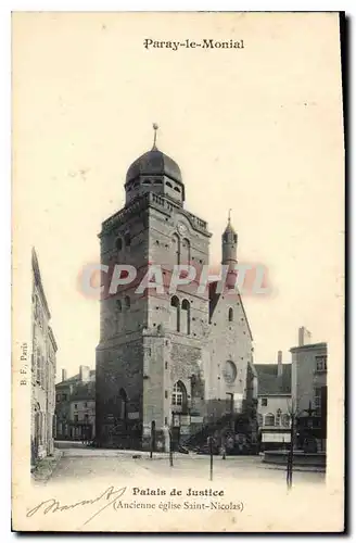 Cartes postales Paray le Monial Palais de Justice Ancienne eglise Saint Nicolas