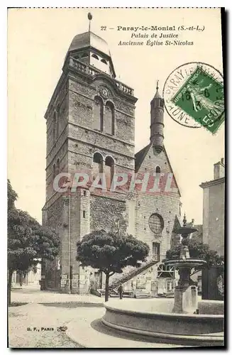 Cartes postales Paray le Monial Palais de Justice Ancienne eglise St Nicolas