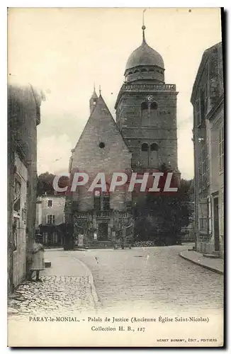 Cartes postales Paray le Monial Palais de Justice Ancienne Edlise Saint Nicolas