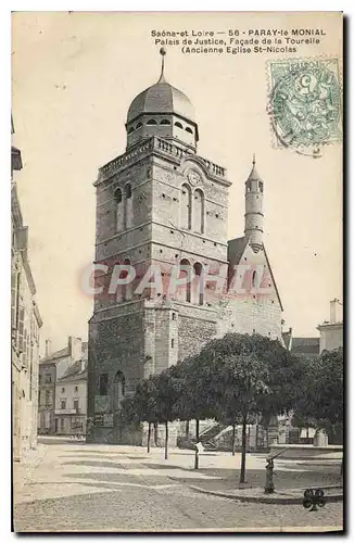 Cartes postales Paray le Monial Saone et Loire Palais de Justice Facade de la Tourelle Ancienne Eglise ST Nicola