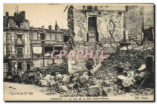 Cartes postales Militaria Verdun Le bas de la Rue Saint Pierre