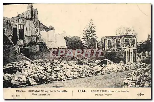 Cartes postales Militaria 1914 Sermaize apres la bataille