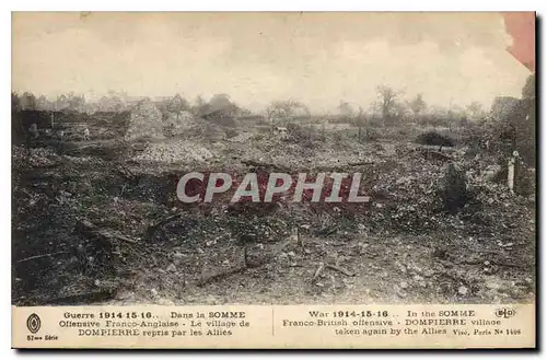 Cartes postales Militaria Guerre 1914 15 16 Dans la Somme Offensive Franco Anglaise