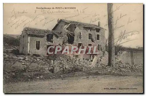 Cartes postales Militaria Bombardement de Pont Mousson