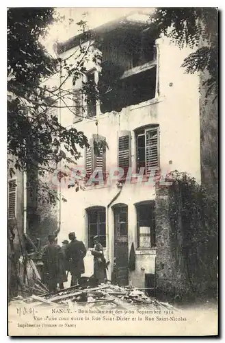 Ansichtskarte AK Militaria Nancy Bombardement des 9 10 septembre 1914 Vue d'une cour entre la rue Saint Dizier et
