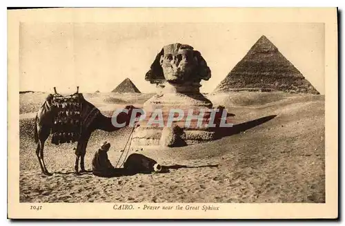 Cartes postales Egypt Egypte  CAIRO Prayer near the Great Sphinx