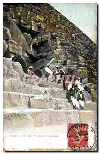 Ansichtskarte AK Egypt Egypte  ENTRANCE INTO THE PYRAMID OF CHEOPS