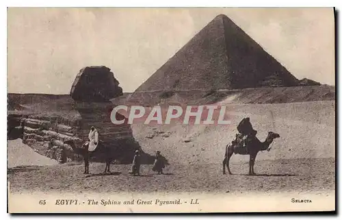 Ansichtskarte AK Egypt Egypte  The sphynx and the great pyramid