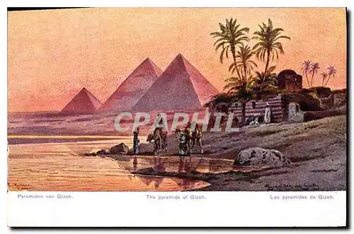 Ansichtskarte AK Egypt Egypte Les pyramides de Gizeh