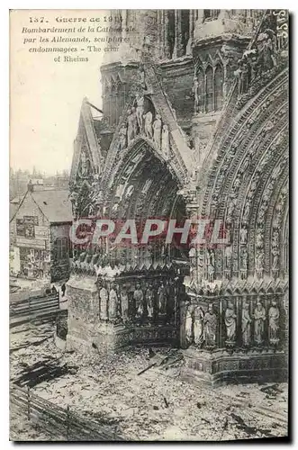 Ansichtskarte AK Militaria Bombardement de la cathedrale Reims